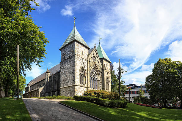 Stavanger Cathedral Famous Stavanger Domkirke one of the oldest churches in Norway. stavanger cathedral stock pictures, royalty-free photos & images
