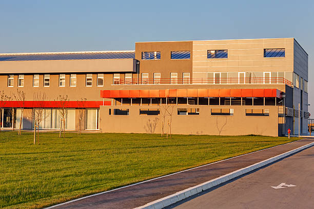 istock Aluminum facade on residential building 483511004