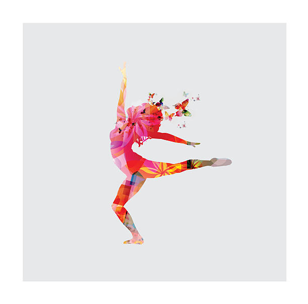 행복함 여자대표 댄스 - dance stock illustrations