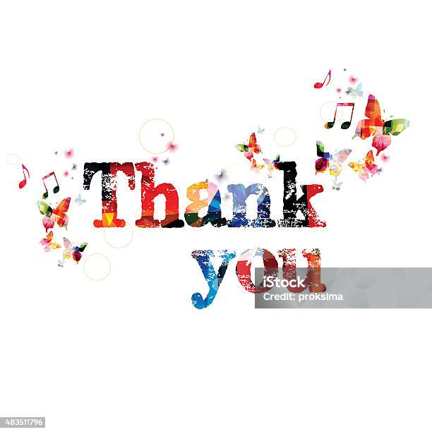 Thank You Inscription Stock Illustration - Download Image Now - Thank You - Phrase, Music, Butterfly - Insect