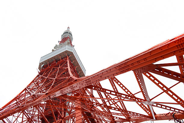 tokyo tower - tokyo tower shinjuku ward tokyo prefecture communications tower fotografías e imágenes de stock