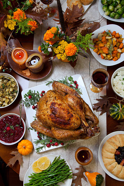 Rustic Thankgiving Dinner stock photo