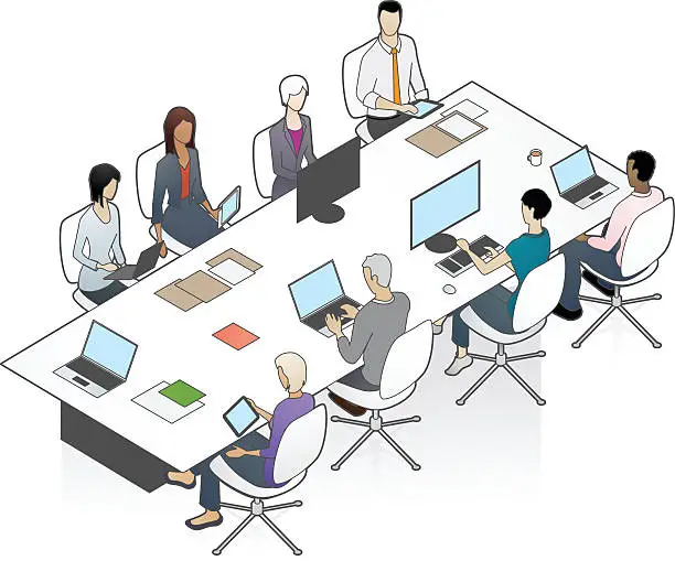 Vector illustration of Conference Table Illustration