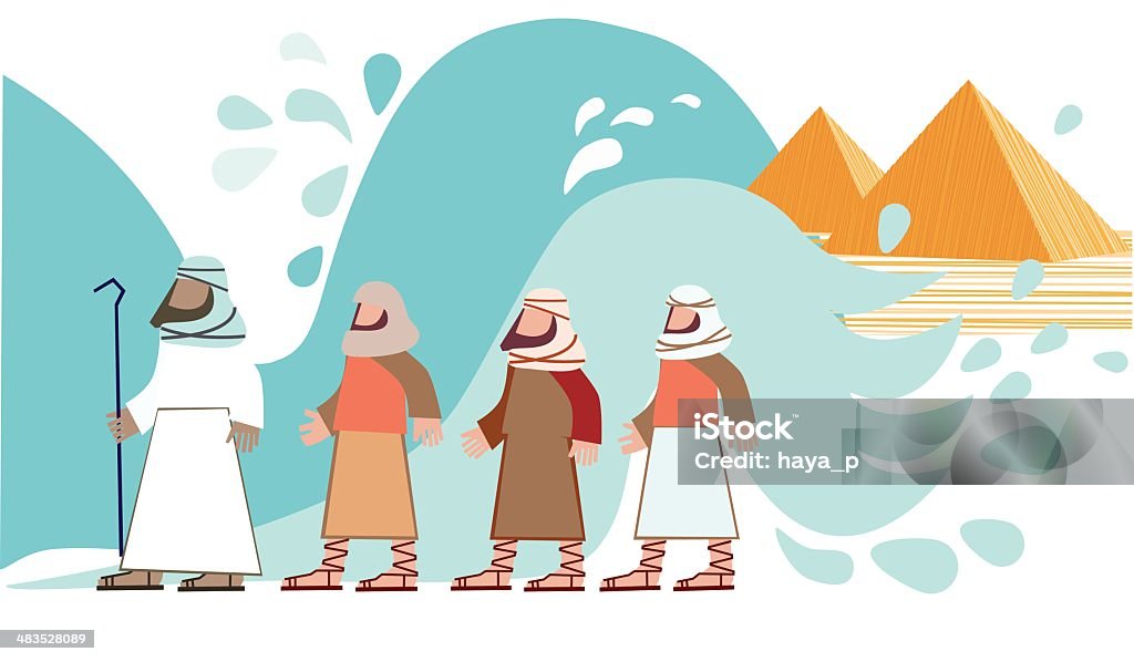 パスオーバー（過越します�。Jews を歩くせた海 - 過ぎ越しの祭りのロイヤリティフリーベクトルアート