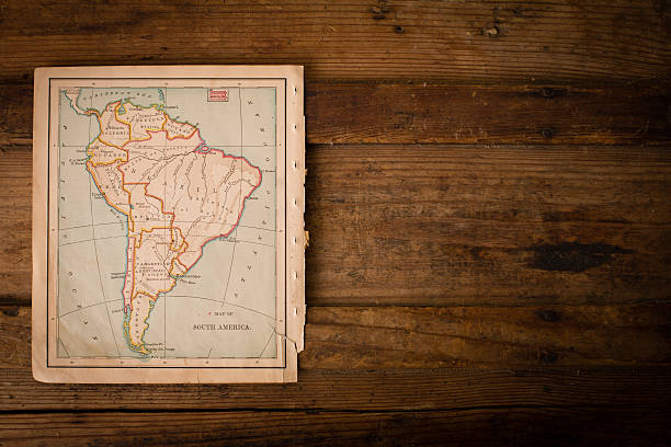 istock 1867, Old Color Map of South America, With Copy Space 483528497