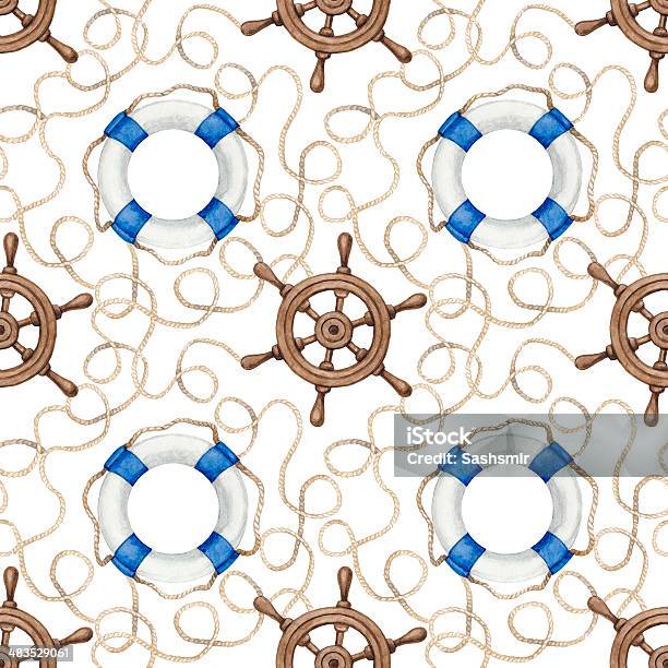 Seamless Nautical Pattern Stock Illustration - Download Image Now - Ancient, Art Product, Blue