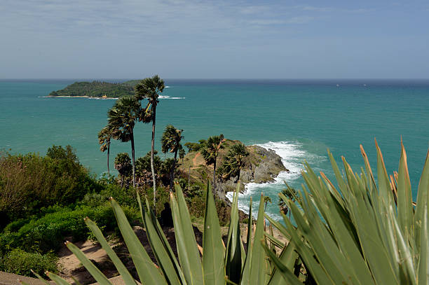The viewpoint Cape Promthep at the Rawai Beach in the south of the island of Phuket in the south of Thailand in South East Asia.