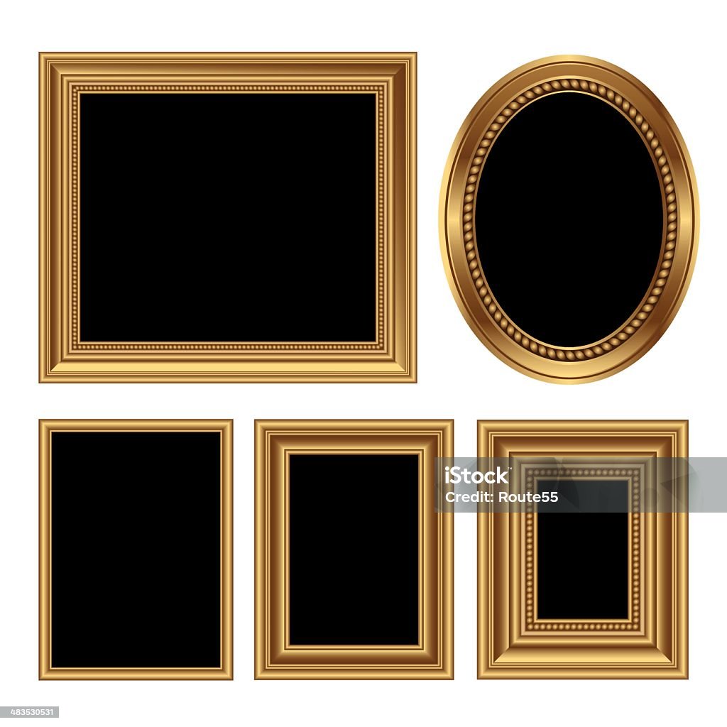 Antique picture frames Golden antique frames for your pictures. Vector illustration Picture Frame stock vector