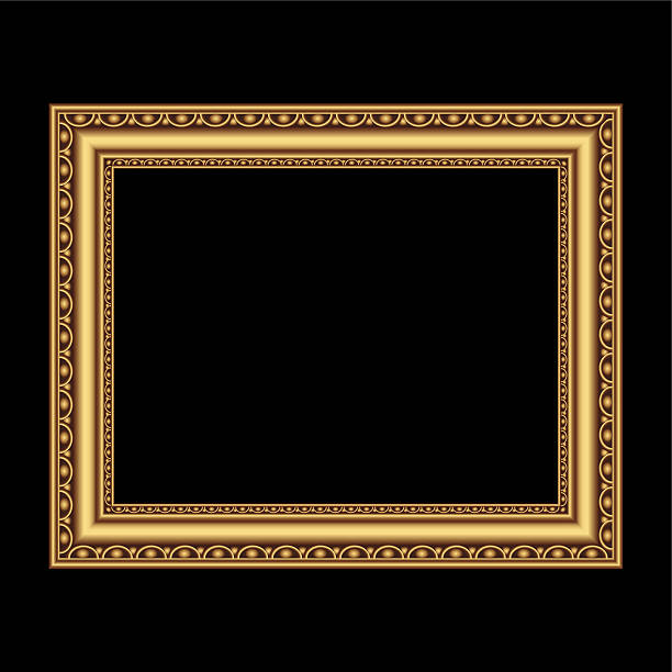 Antique golden frame Golden antique frame for your picture. Vector illustration gallery picture frames wall set pictures stock illustrations