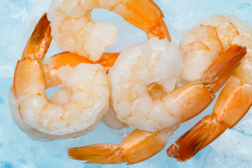 Fresh shrimp on a bed of ice...