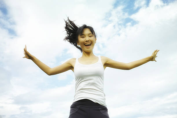 istock Beautiful young girl doing exercising 483532627