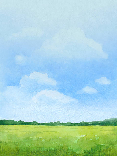 istock Watercolor illustration of rural landscape 483533079