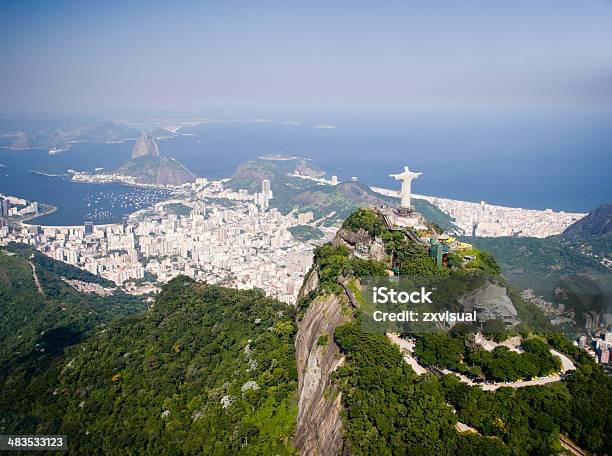 Photo libre de droit de Vue Aérienne De Rio banque d'images et plus d'images libres de droit de Rio de Janeiro - Rio de Janeiro, Statue du Christ rédempteur, Corcovado