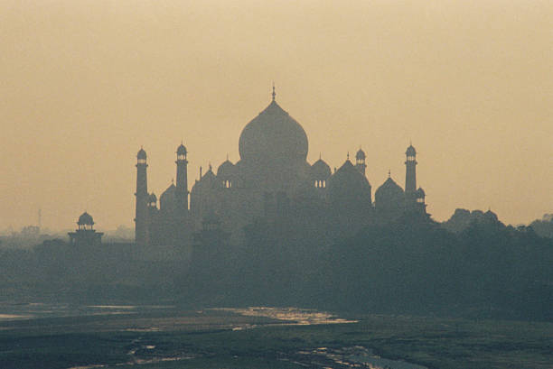 istock Taj Mahal view from Red Fort, India 483533909