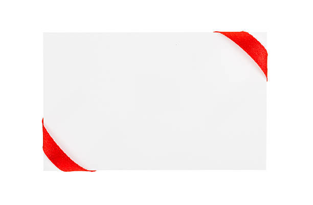 istock Close up of card with red ribbon bow 483534015