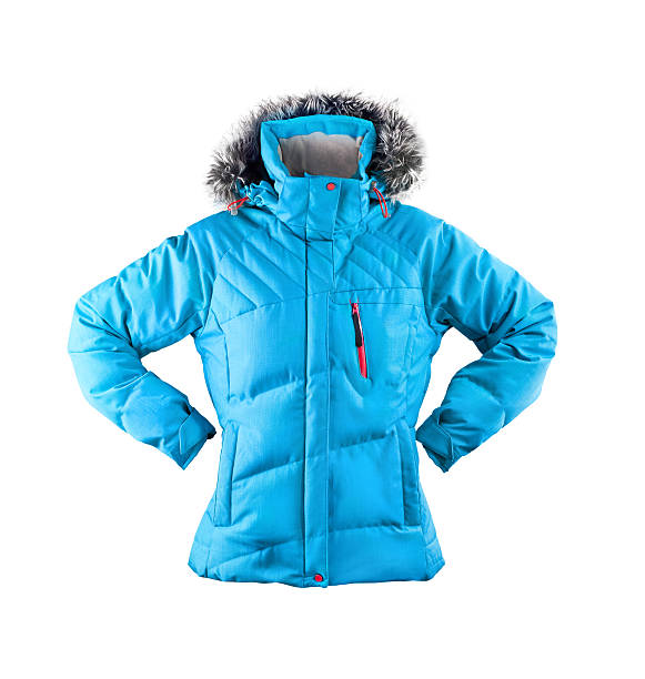 casaco de inverno isolado a branco - beautiful blue sport vertical imagens e fotografias de stock