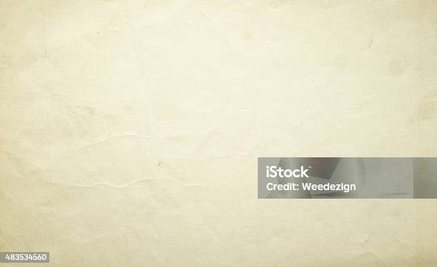 Old Yellow Paper Texture Background Stock Photo - Download Image Now - Backgrounds, Parchment, 2015