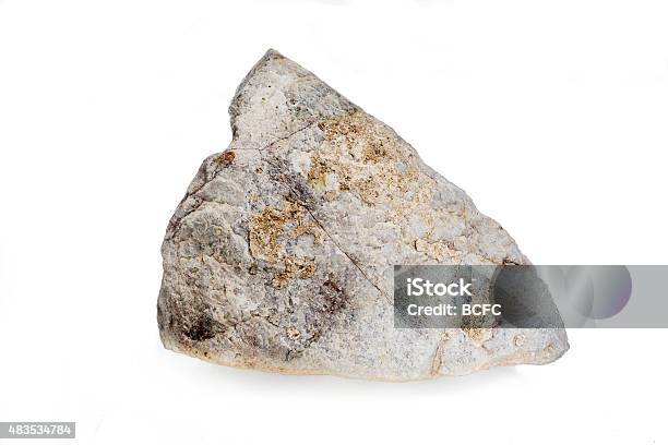 Rock Boulder Isolated Against White Stock Photo - Download Image Now - 2015, Boulder - Rock, Close-up