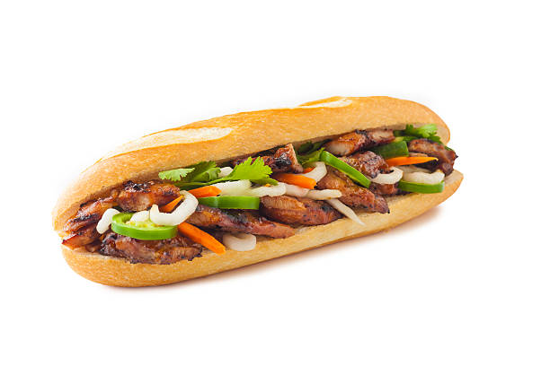 BBQ Chicken Banh Mi Classic BBQ chicken Banh Mi vietnamese culture photos stock pictures, royalty-free photos & images