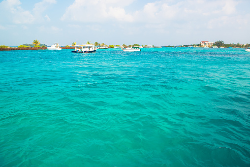 Tourist transportation motorboats in Male, Maldives