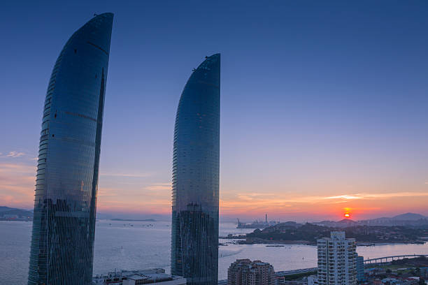 istock Xiamen shimao strait building at dusk 483539670
