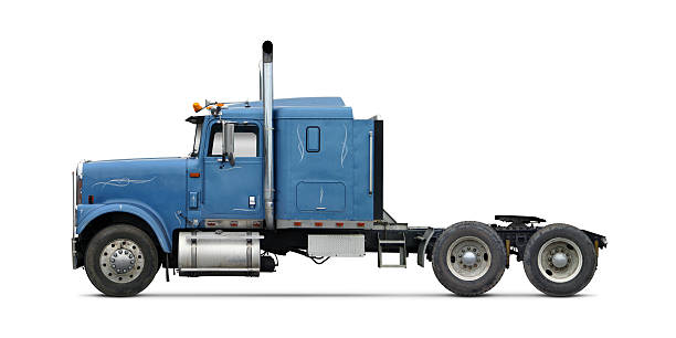 azul camião comercial - semi auto imagens e fotografias de stock
