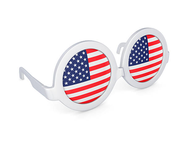 istock Glasses with flag of USA. 483545797