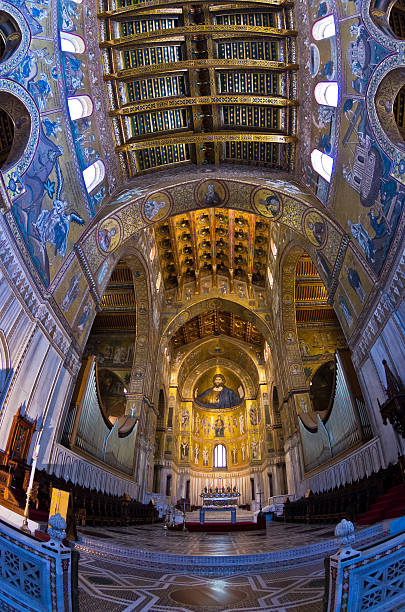 istock Christ fresco inside Monreale cathedral near Palermo, Sicily 483546334