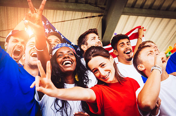 istock Young American supporters at stadium 483546629