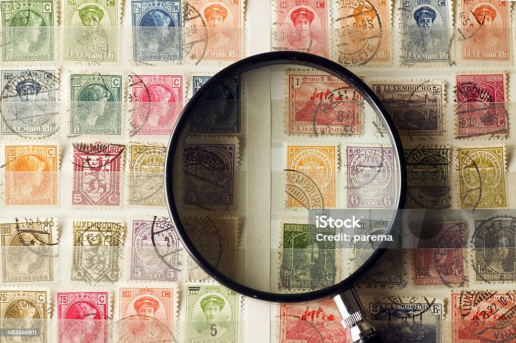 Philately, postage stamps. Postage stamp collection. Postage Stamp Stock Photo