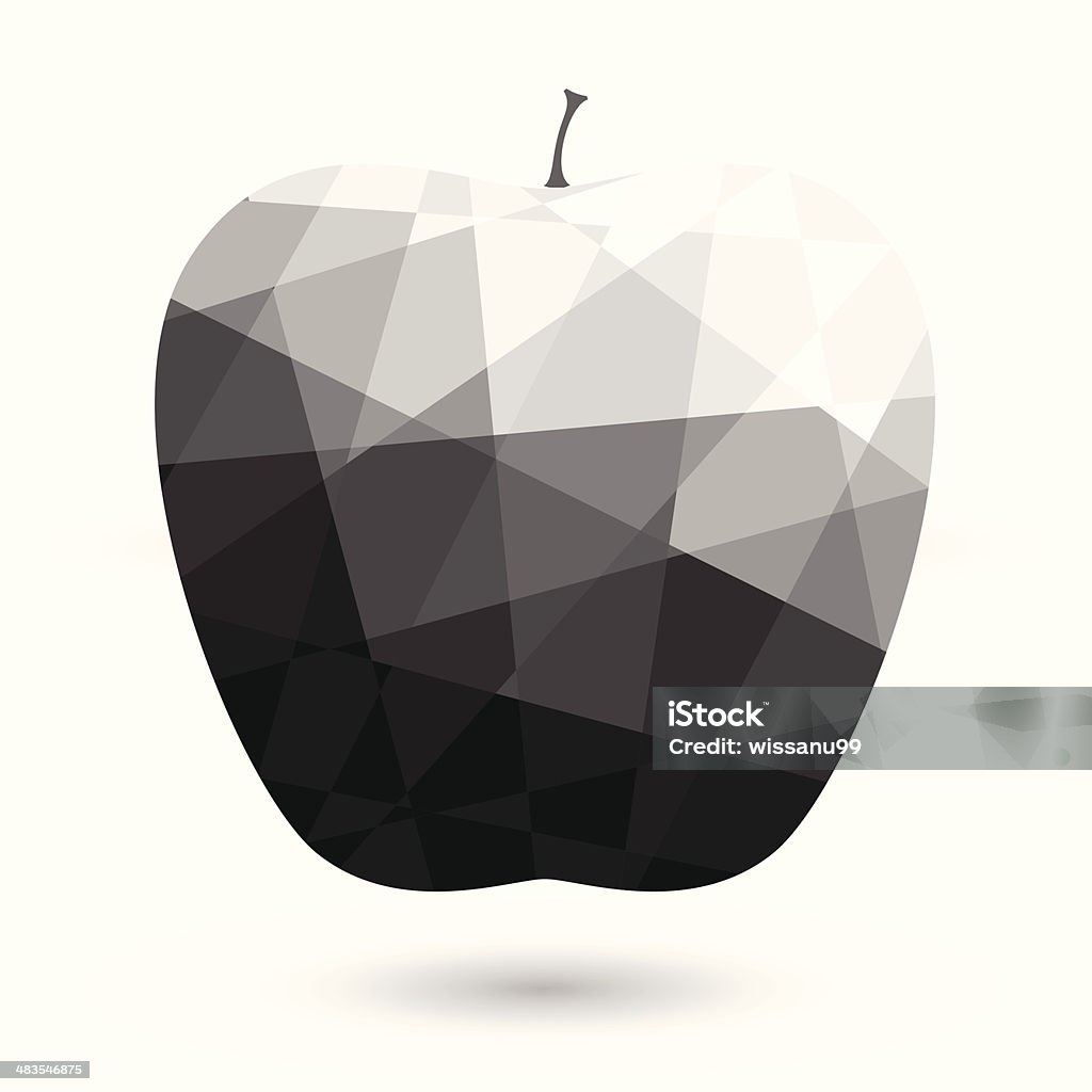 apple preto polygonal abstrato de fundo Vector illus em branco - Vetor de Abstrato royalty-free