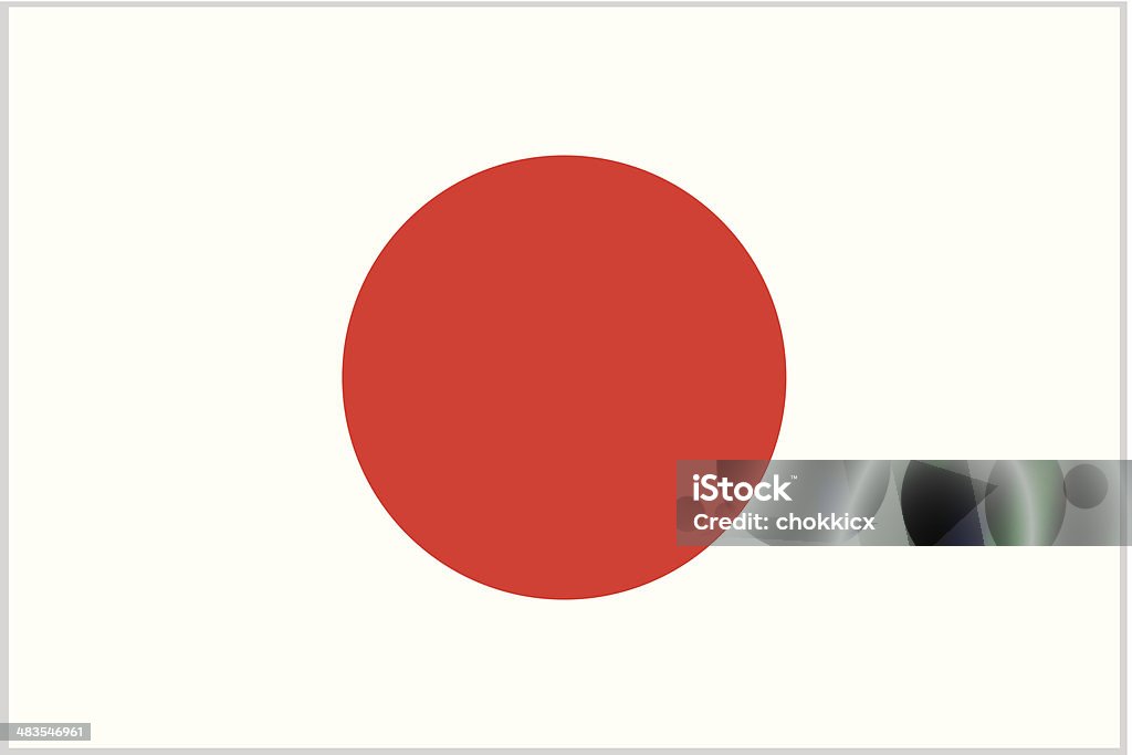 Giappone o Bandiera del Giappone - arte vettoriale royalty-free di Asia