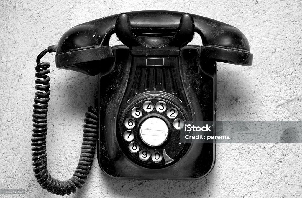 Téléphone à l'ancienne B/W - Photo de 1950-1959 libre de droits