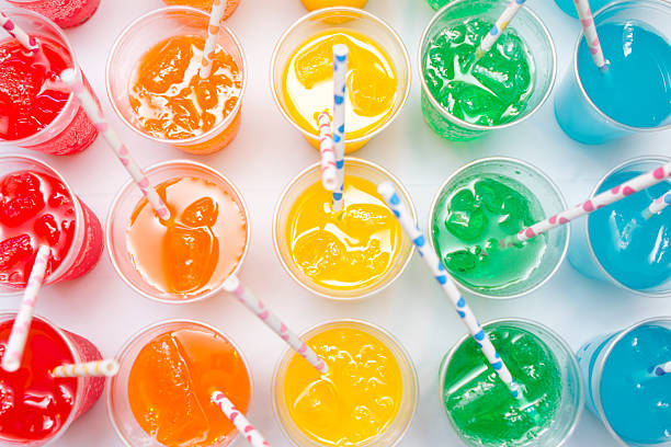Colorful party drinks stock photo
