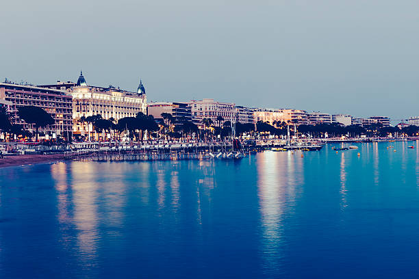 Cannes at Dusk Cannes on the French Riviera at dusk. cannes film festival stock pictures, royalty-free photos & images