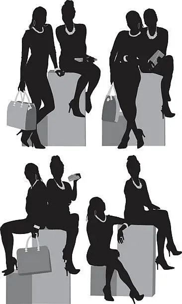 Vector illustration of Female model posing