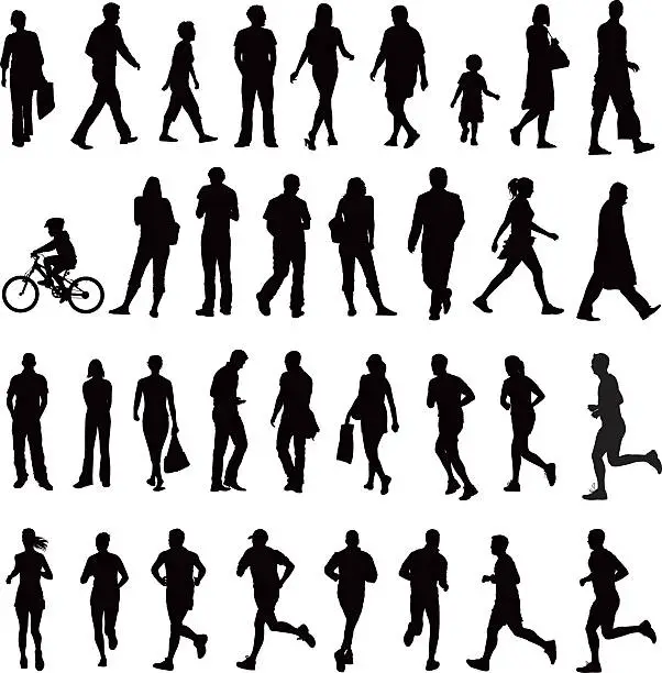 Vector illustration of People silhouettes