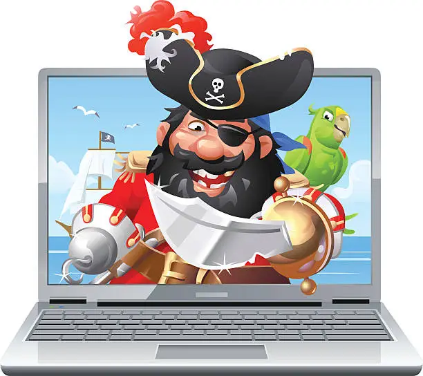 Vector illustration of Internet Piracy