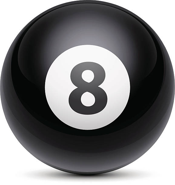 Billiard Ball Number Eight Vector billiard ball number eight. Black billiard ball with number 8. Black eight pool ball. pool ball stock illustrations