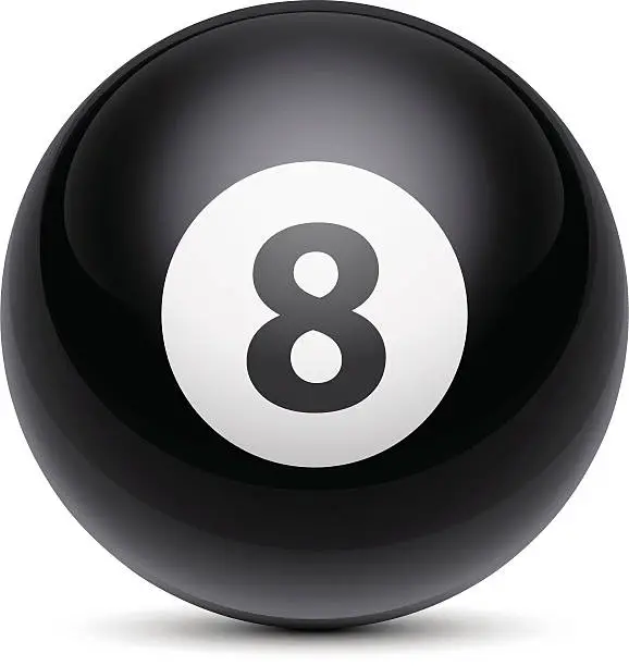 Vector illustration of Billiard Ball Number Eight