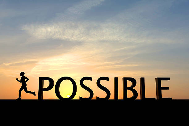 istock Running silhouette with the word possible 483557316