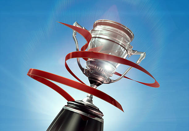 3d silver cup stock photo