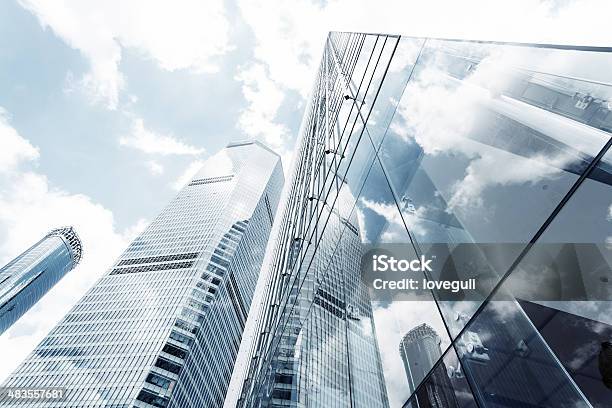 Skyscrapers With Clouds Reflection Stock Photo - Download Image Now - Abstract, Architecture, Backgrounds