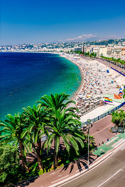 nice, riviera francesa - city of nice france french riviera promenade des anglais imagens e fotografias de stock