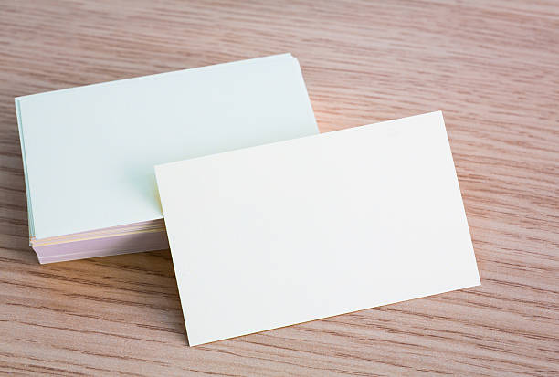 istock Business cards on wood table 483558315