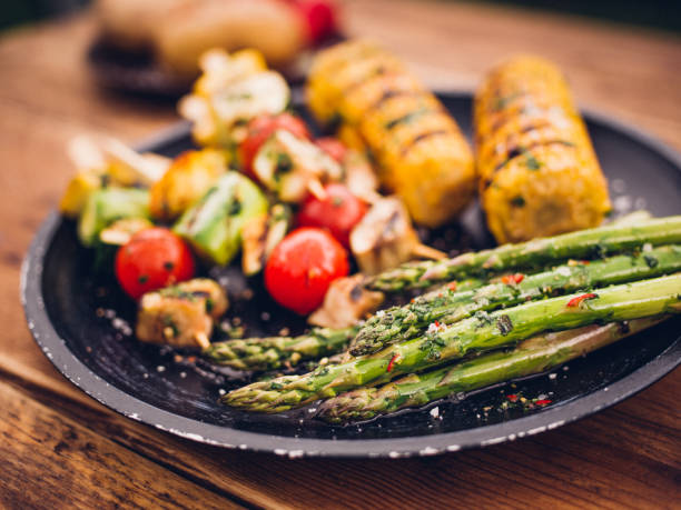istock Fresh vegetables grilled as a vegetarian option for a barbecue 483558944