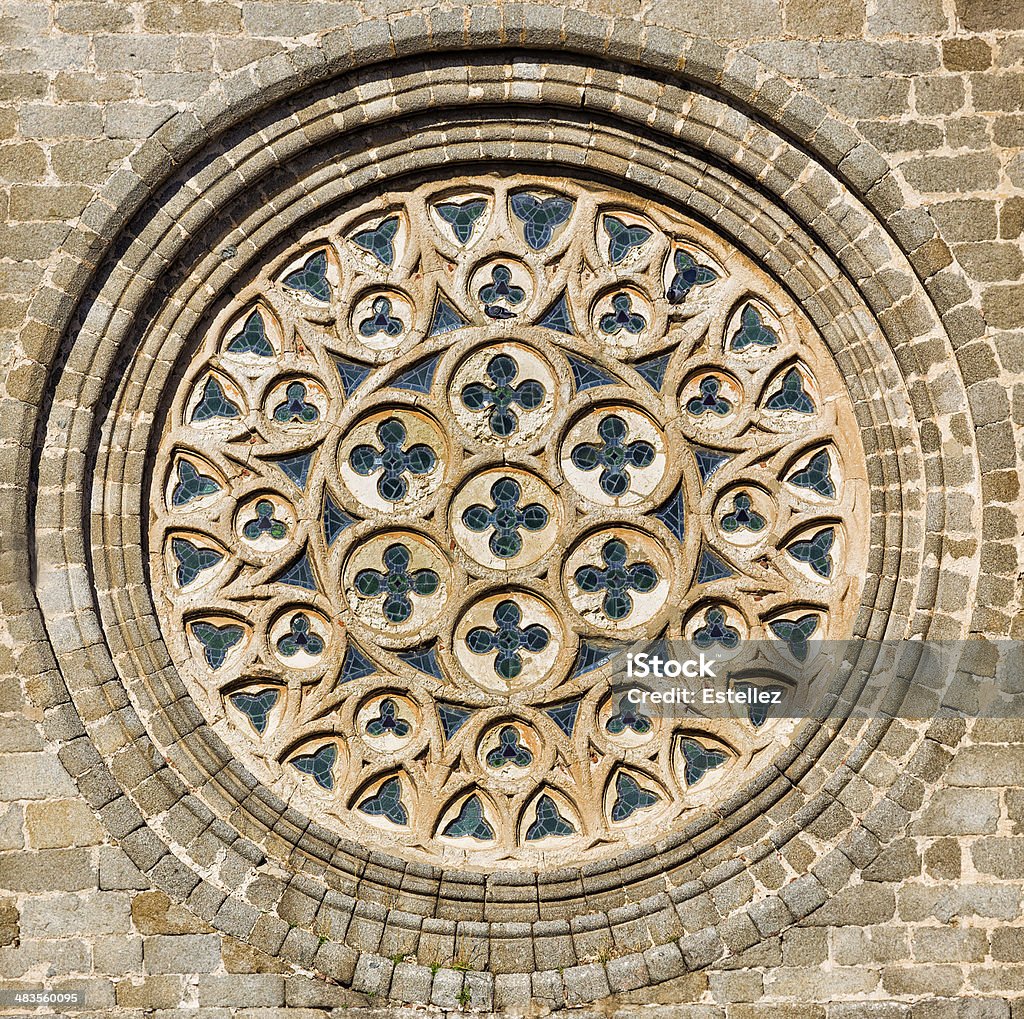 Rose window.  Kathedrale von Avila. - Lizenzfrei Buntglas Stock-Foto