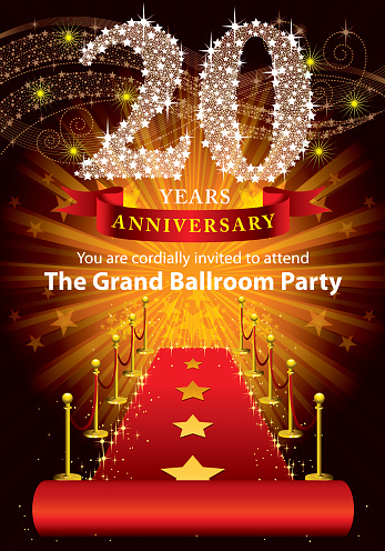 A vector illustration to show 20th Anniversary party design
