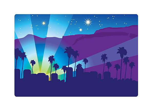 hollywood hills 2 - southern california palm tree beverly hills california california stock-grafiken, -clipart, -cartoons und -symbole