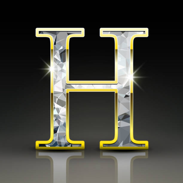 3 d piękny diament litery h - letter h text diamond alphabet stock illustrations